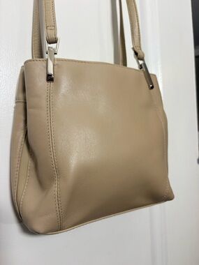 Coletta Neutral Genuine Leather Shoulder Bag